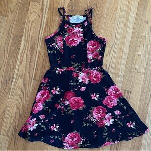Planet Gold Floral Dress - Pink and Navy, Size Small